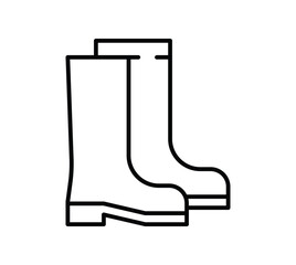 Simple Outline of Rubber Boots for Gardening and Outdoor Activities