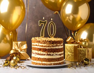 A Toast to 70: Celebrating a well-lived life with a beautiful cake.
