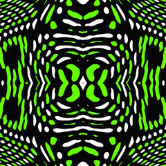 Symmetric Background Or Pattern In Green White And Black Colors
