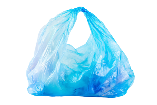 Plastic bag waste isolated on transparent or white background highlighting environmental concerns and pollution issues