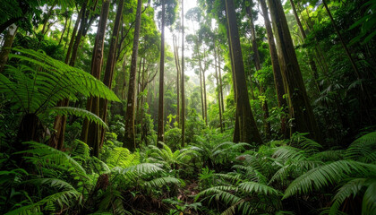 Fototapeta premium Rainforest captured with wide angle, professional photography, no distortion, clean colors
