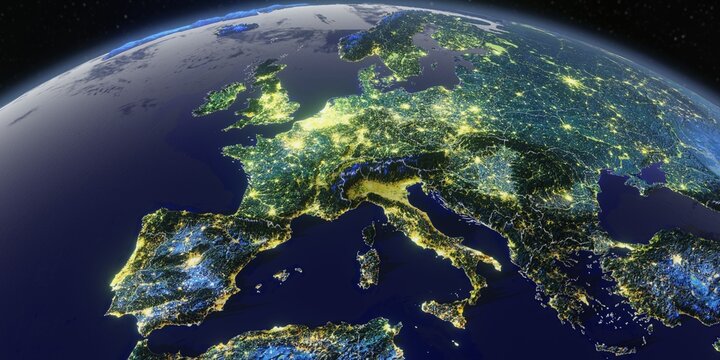 Europe 3D Relief Map &ndash; High Resolution 5K Terrain Render 3
