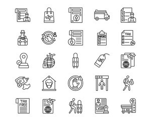 Customs Line Icons