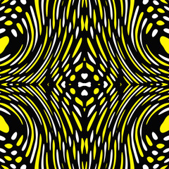 Abstract Background With Yellow And White Wavy Lines