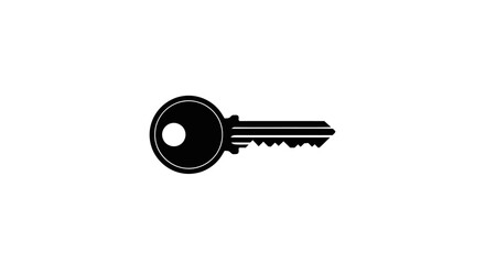 Single black key silhouette with a round bow and jagged teeth.
