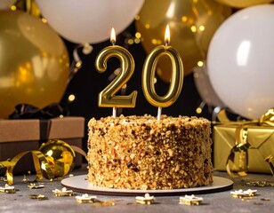 Cheers to Two Decades: Celebrating with a stunning cake, balloons, and presents