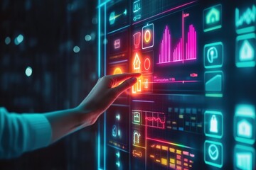 A cyberpunk-style digital interface with a hovering new message icon, illustrating the speed of modern online messaging