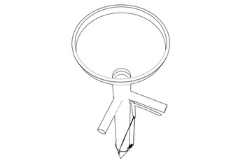 Manual Garden Seed Planter Tool Line Art Icon: Essential Hand-Held Device for Precision Planting Seeds, Bulbs, and Seedlings in Home Gardens, Farms, and Organic Agricultural Settings