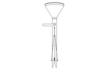 Precision Manual Seeder Outline Illustration: Detailed Wireframe Vector Art of a Hand-Operated Seed Planter and Cultivating Tool, Perfect for Technical Blueprints and Garden Equipment Schematics