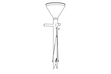 Manual Garden Seed Planter Tool Line Art Icon: Essential Hand-Held Device for Precision Planting Seeds, Bulbs, and Seedlings in Home Gardens, Farms, and Organic Agricultural Settings