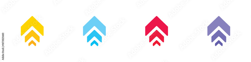 Poster arrow icons set. arrow collection. simple arrow set. colored arrows. vector illustration. eps 10