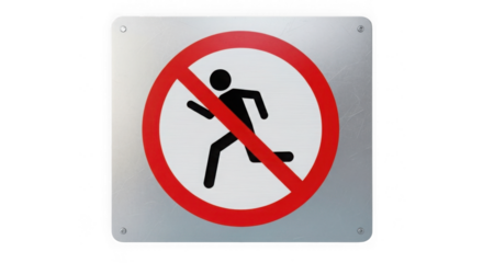No Running Sign Metal Safety Symbol