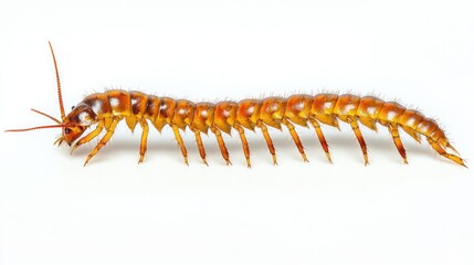 Fototapeta premium Centipede on white background