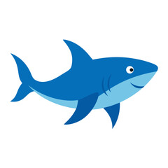 Obraz premium shark cartoon isolated on white