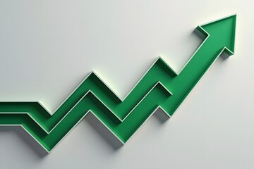 green arrow graph stock market growth up trend concept of business growth stock market profit