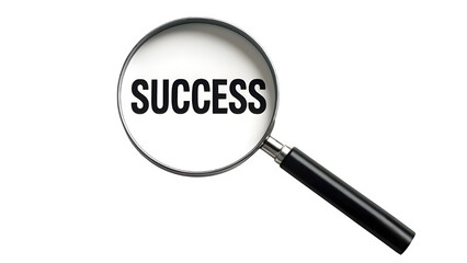 Magnifying Glass Focusing on the Word &ldquo;SUCCESS&rdquo; PNG

