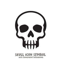Black and White Skull Icon Symbol Vector Image Illustration Minimalist Design Graphic Art