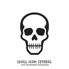 Black and White Skull Icon Symbol Vector Image Illustration Minimalist Design Graphic Art