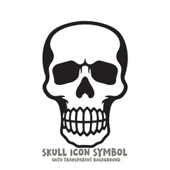 Black and White Skull Icon Symbol Vector Image Illustration Minimalist Design Graphic Art