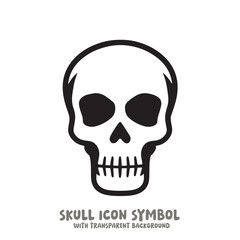 Black and White Skull Icon Symbol Vector Image Illustration Minimalist Design Graphic Art