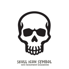 Black and White Skull Icon Symbol Vector Image Illustration Minimalist Design Graphic Art