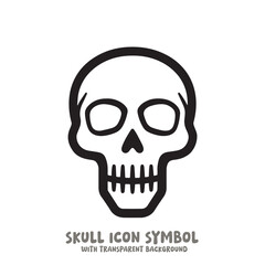 Black and White Skull Icon Symbol Vector Image Illustration Minimalist Design Graphic Art
