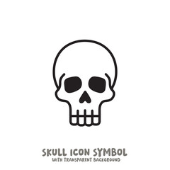 Fototapeta premium Black and White Skull Icon Symbol Vector Image Illustration Minimalist Design Graphic Art