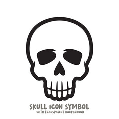 Fototapeta premium Black and White Skull Icon Symbol Vector Image Illustration Minimalist Design Graphic Art