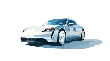 Classic blue sportscar isolated on a white background, a perfect flat design vector illustration of automotive design and speed