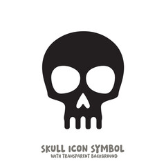 Black and White Skull Icon Symbol Vector Image Illustration Minimalist Design Graphic Art