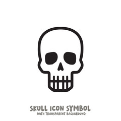 Black and White Skull Icon Symbol Vector Image Illustration Minimalist Design Graphic Art