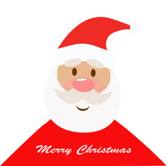 Cute Santa Claus Merry Christmas Greeting Card Vector Illustration