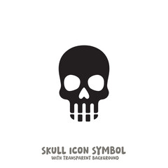 Black and White Skull Icon Symbol Vector Image Illustration Minimalist Design Graphic Art