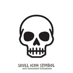 Black and White Skull Icon Symbol Vector Image Illustration Minimalist Design Graphic Art