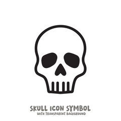Black and White Skull Icon Symbol Vector Image Illustration Minimalist Design Graphic Art