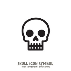 Black and White Skull Icon Symbol Vector Image Illustration Minimalist Design Graphic Art
