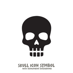 Fototapeta premium Black and White Skull Icon Symbol Vector Image Illustration Minimalist Design Graphic Art