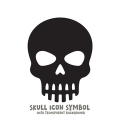 Black and White Skull Icon Symbol Vector Image Illustration Minimalist Design Graphic Art