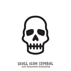 Black and White Skull Icon Symbol Vector Image Illustration Minimalist Design Graphic Art