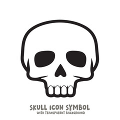 Black and White Skull Icon Symbol Vector Image Illustration Minimalist Design Graphic Art