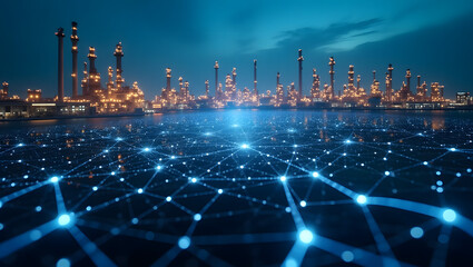 Fototapeta premium Advanced Digital Network Integration for Modern Industrial Infrastructure