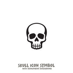 Black and White Skull Icon Symbol Vector Image Illustration Minimalist Design Graphic Art