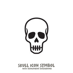 Black and White Skull Icon Symbol Vector Image Illustration Minimalist Design Graphic Art