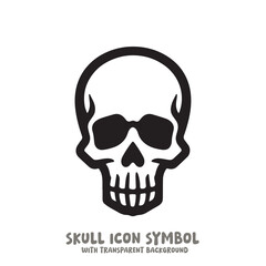 Black and White Skull Icon Symbol Vector Image Illustration Minimalist Design Graphic Art