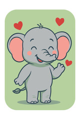 Fototapeta premium baby elephant with heart