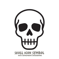Black and White Skull Icon Symbol Vector Image Illustration Minimalist Design Graphic Art