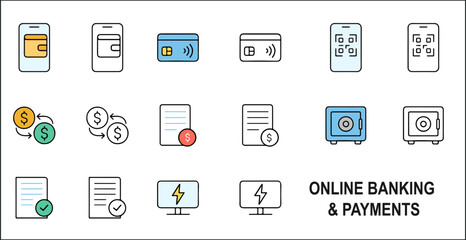 Telemedicine and Digital Health Icon Set – Vector Illustrations of Virtual Consultations, Remote Monitoring, Prescription Management, and Secure Communication for Healthcare Platforms