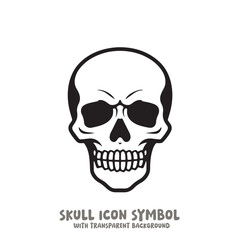 Black and White Skull Icon Symbol Vector Image Illustration Minimalist Design Graphic Art