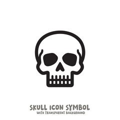 Black and White Skull Icon Symbol Vector Image Illustration Minimalist Design Graphic Art