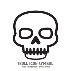 Black and White Skull Icon Symbol Vector Image Illustration Minimalist Design Graphic Art
